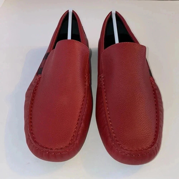 Gucci Driver Red Leather Loafers G7, US8 main image 4